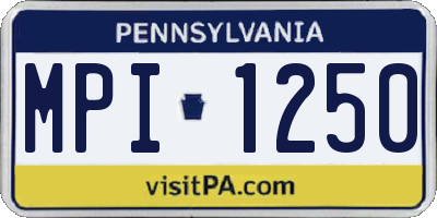 PA license plate MPI1250
