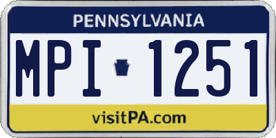 PA license plate MPI1251