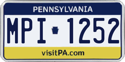 PA license plate MPI1252