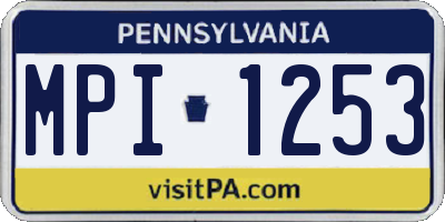 PA license plate MPI1253