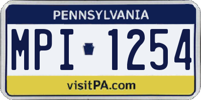 PA license plate MPI1254
