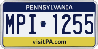 PA license plate MPI1255