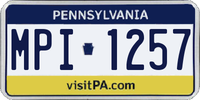 PA license plate MPI1257