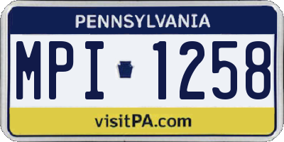PA license plate MPI1258