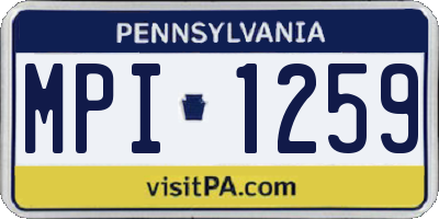 PA license plate MPI1259