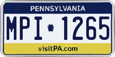 PA license plate MPI1265