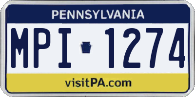 PA license plate MPI1274