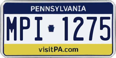 PA license plate MPI1275