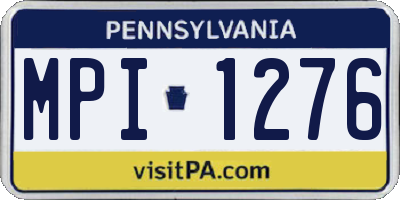 PA license plate MPI1276