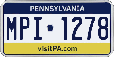 PA license plate MPI1278
