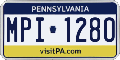 PA license plate MPI1280