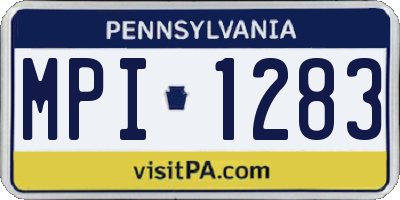 PA license plate MPI1283