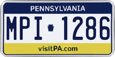 PA license plate MPI1286