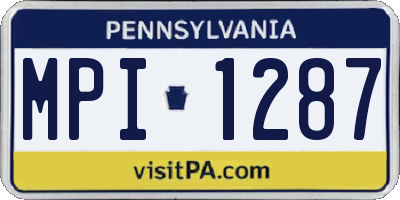 PA license plate MPI1287
