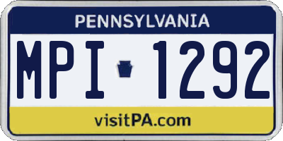 PA license plate MPI1292