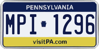 PA license plate MPI1296