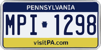 PA license plate MPI1298