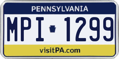 PA license plate MPI1299