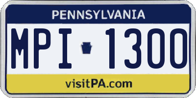 PA license plate MPI1300