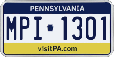 PA license plate MPI1301