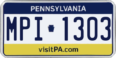 PA license plate MPI1303