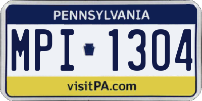 PA license plate MPI1304