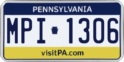PA license plate MPI1306