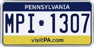 PA license plate MPI1307