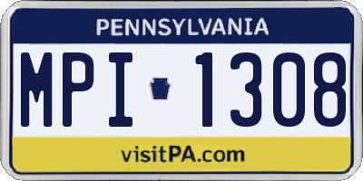 PA license plate MPI1308