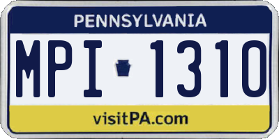 PA license plate MPI1310