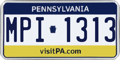 PA license plate MPI1313