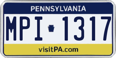 PA license plate MPI1317