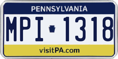 PA license plate MPI1318