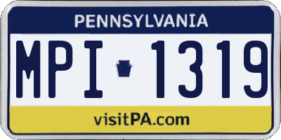 PA license plate MPI1319