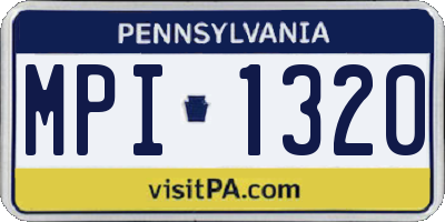 PA license plate MPI1320