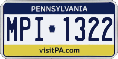 PA license plate MPI1322