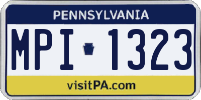 PA license plate MPI1323