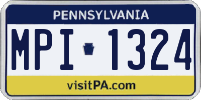 PA license plate MPI1324
