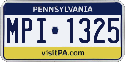 PA license plate MPI1325