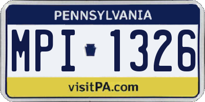 PA license plate MPI1326