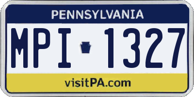 PA license plate MPI1327