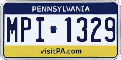 PA license plate MPI1329