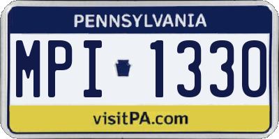 PA license plate MPI1330