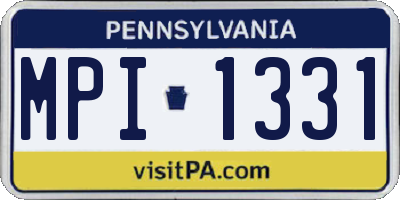 PA license plate MPI1331