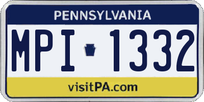 PA license plate MPI1332