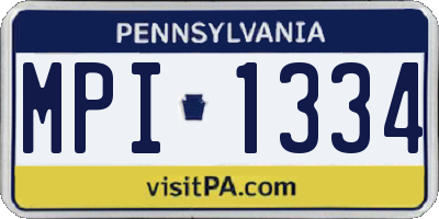 PA license plate MPI1334