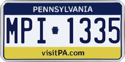PA license plate MPI1335