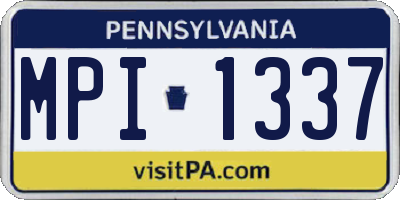 PA license plate MPI1337
