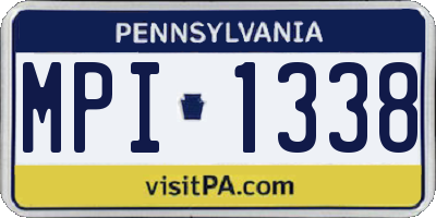 PA license plate MPI1338