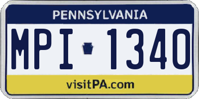 PA license plate MPI1340